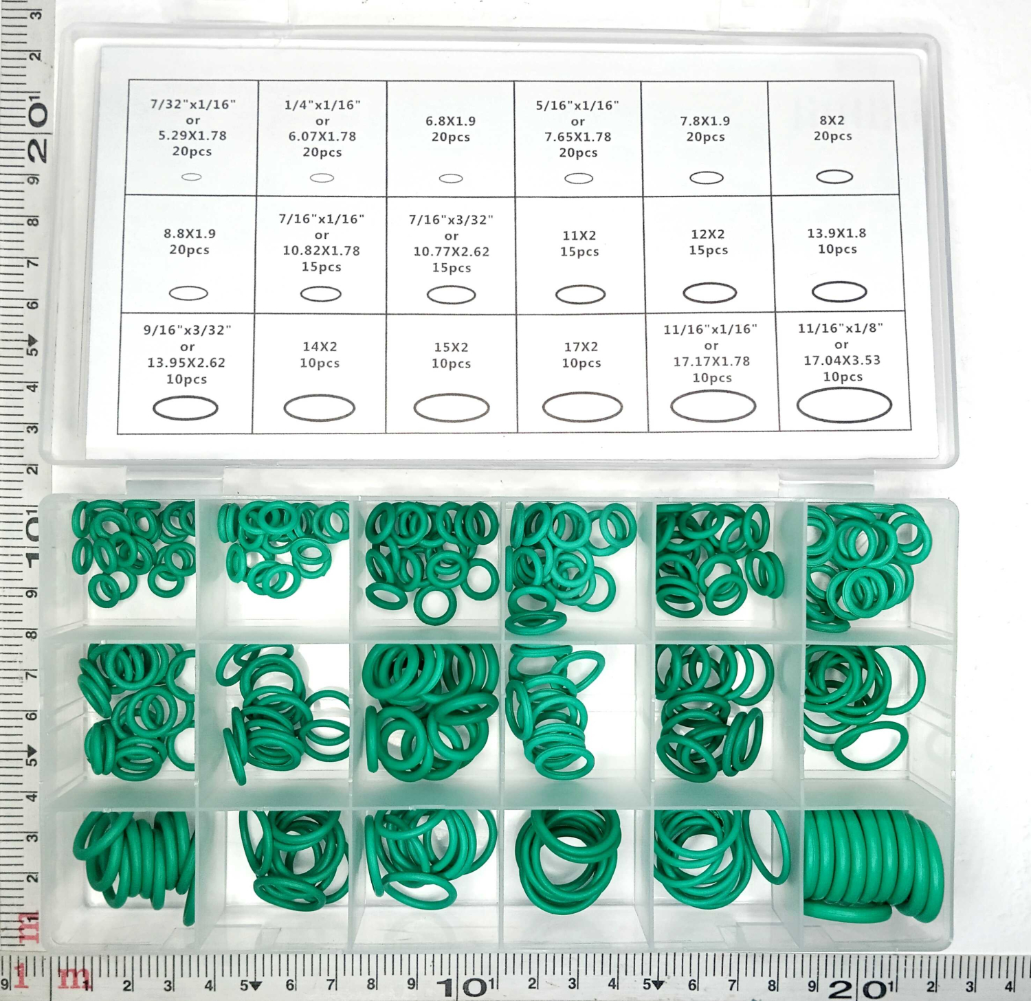 Комплект резиновых колец разного диаметра