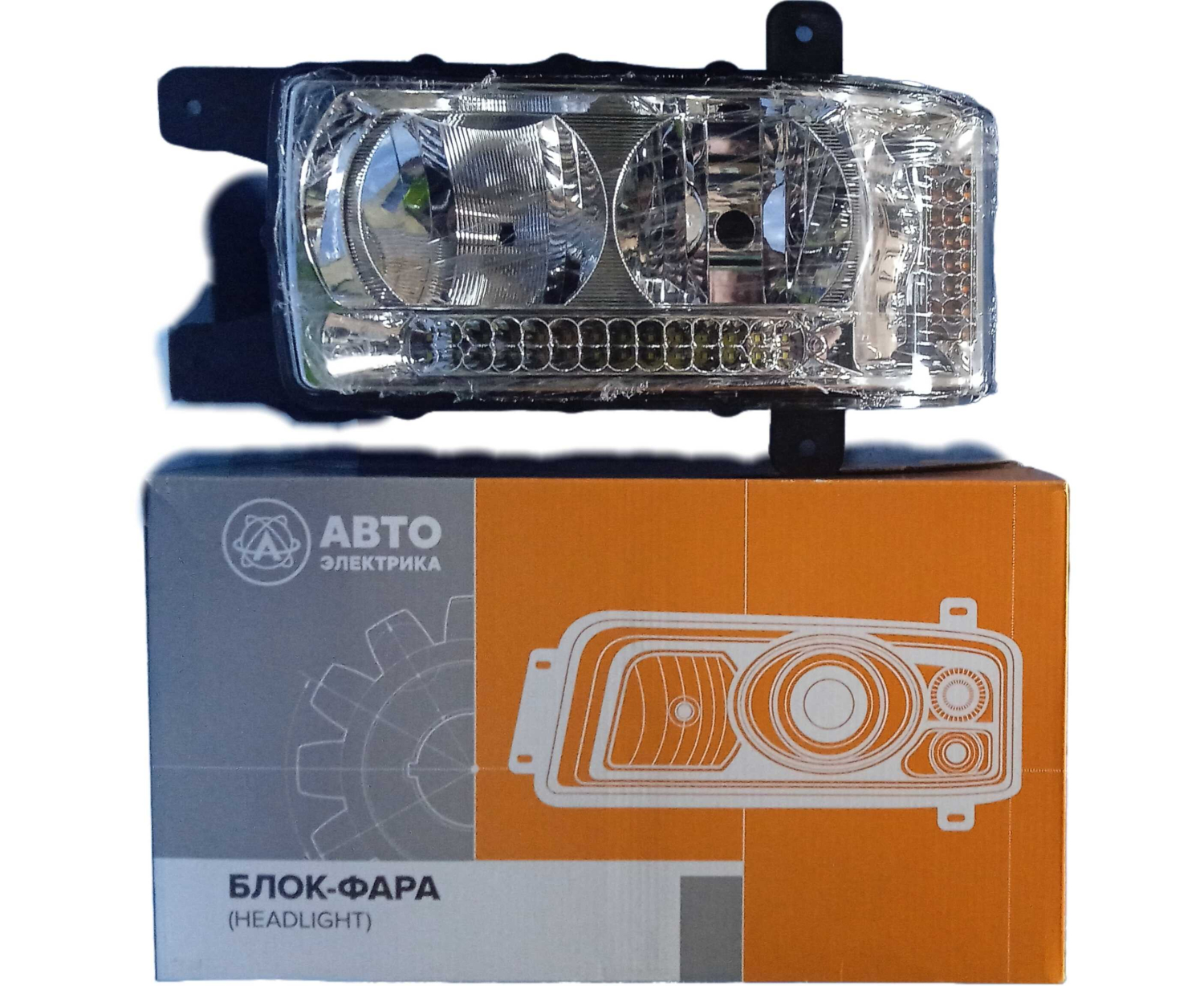 Блок-фара Камаз-6520, 6511, 4308 с ДХО левая нового образца / АВТОЭЛЕКТИКА