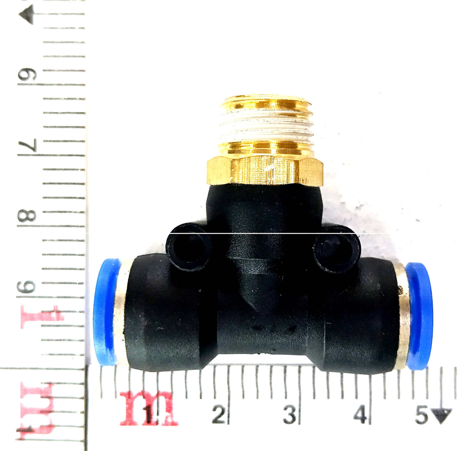 Фитинг трубок Т-образный d=8 М10х1/4, наружняя резьба металлическая
